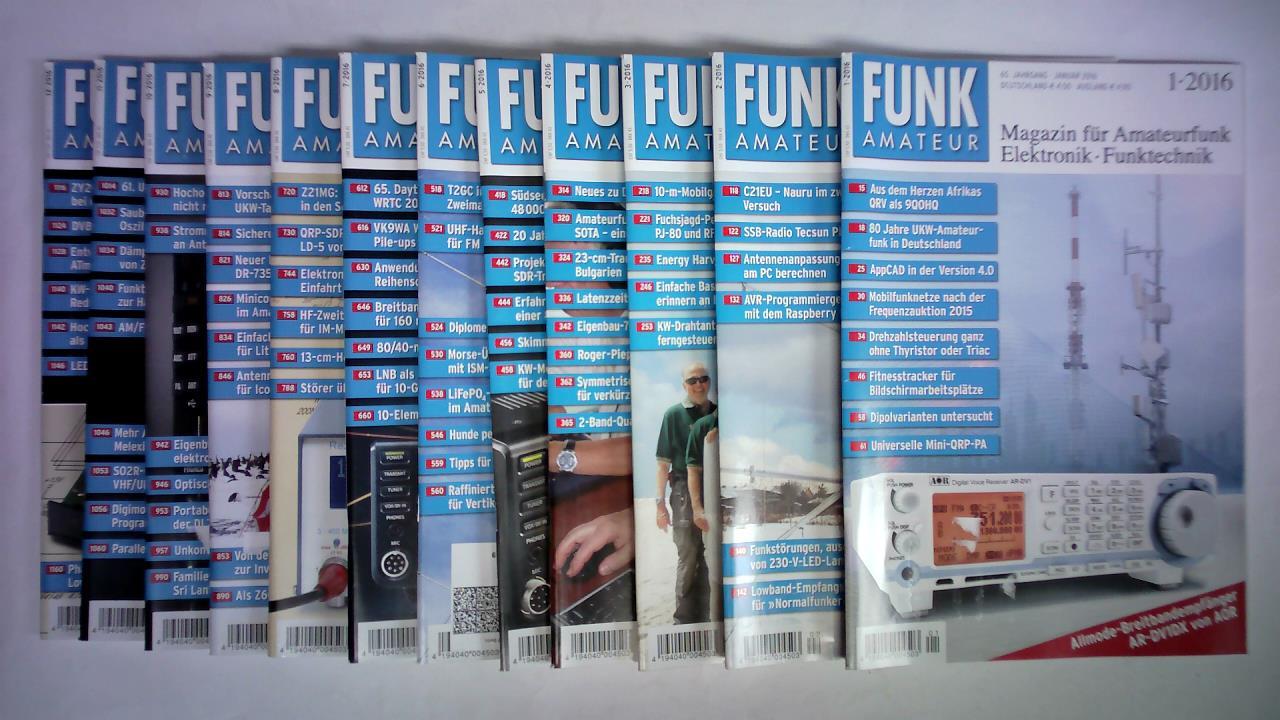 Funkamateur. Das Magazin fr Amateurfunk, Elektronik und Funktechnik - 65. Jahrgang 2016, Heft 1 bis 12. Zusammen 12 Hefte