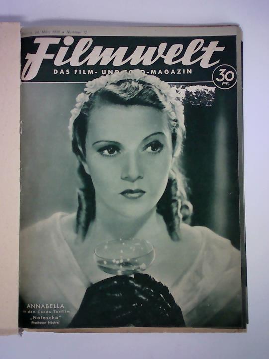 Filmwelt. Das Film- und Foto-Magazin - Jahrgang 1935, Nummer 12 bis 17. Zusammen 6 Hefte, gebunden in einem kartonierten Einband