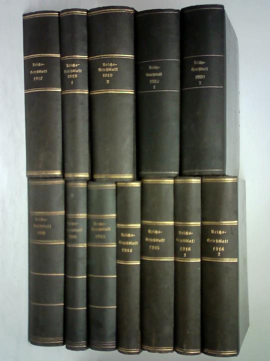 Reichs-Gesetzblatt - 12 Bnde aus den Jahrgngen zwischen 1910 - 1920