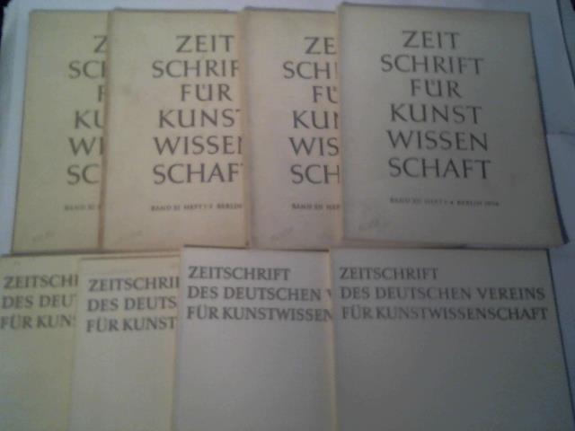 Hamann, R./ Winkler, F./ Zimmermann, H. - Zeitschrift fr Kunstwissenschaft./ Zeitschrift des deutschen Vereins fr Kunstwissenschaft.  Sammlung von 8 Heften