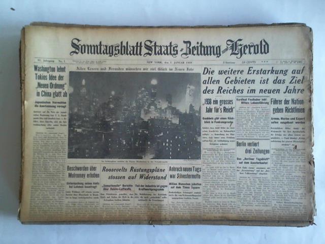 Sonntagsblatt Staats-Zeitung und Herold - 16 Ausgaben aus dem 91. Jahrgang 1939