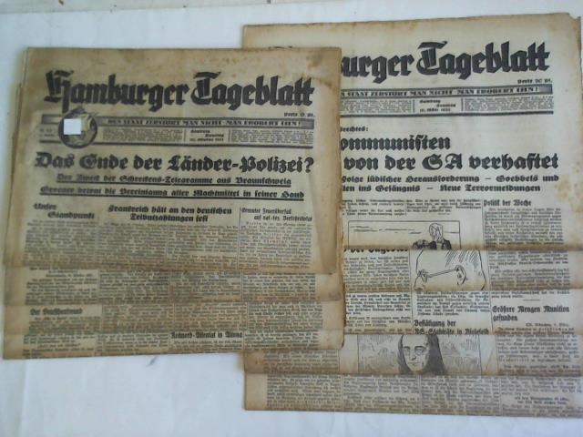 Hamburger Tageblatt - Sammlung von 9 Ausgaben