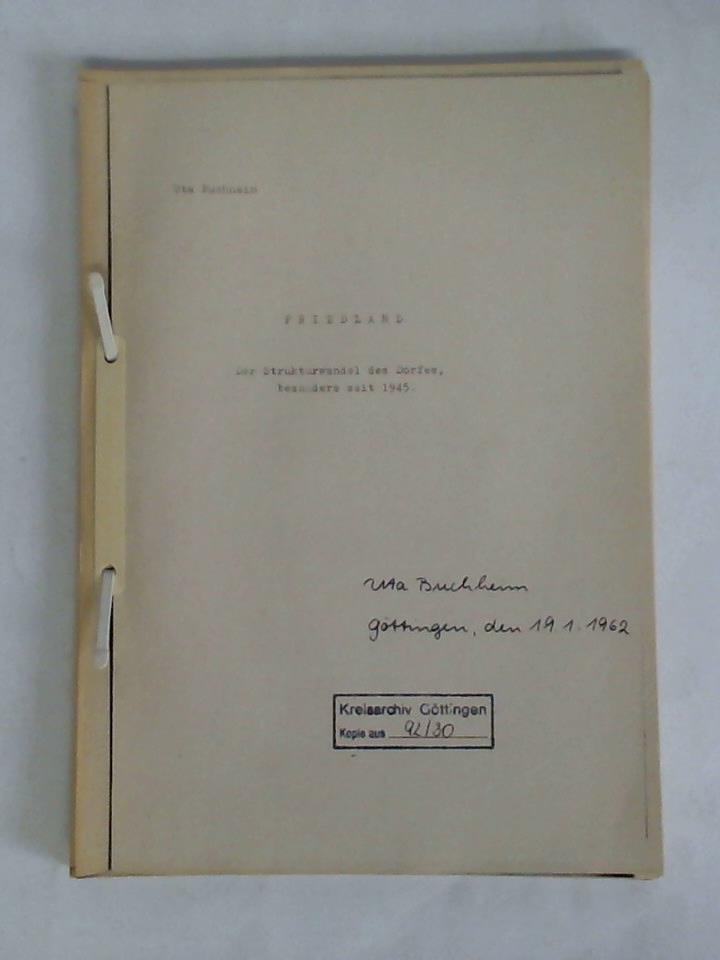 Buchheim, Uta - Friedland - Der Strukturwandel des Dorfes, besonders seit 1945