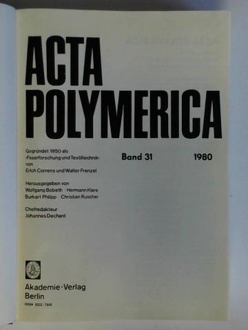 Acta Polymerica - Jahrgang 1980, Band 31, Heft 1 bis 12