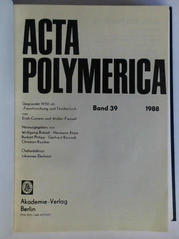 Acta Polymerica - Jahrgang 1988, Band 39, Heft 1 bis 12