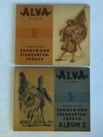 Alva Cigaretten - Orientalische Cigaretten-Companie Yosma G.m.b.H., Bremen (Hrsg.) - Alva Bilder. Sammlung Fahnen- und Standarten-Trger, Album 1 und 2. Zusammen 2 Bnde
