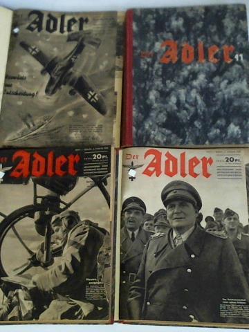 (Reichsluftfahrtministerium) - Der Adler. 94 Ausgaben des 2. bis 5. Jahrgangs 1940 - 1943 in 4 Bnden