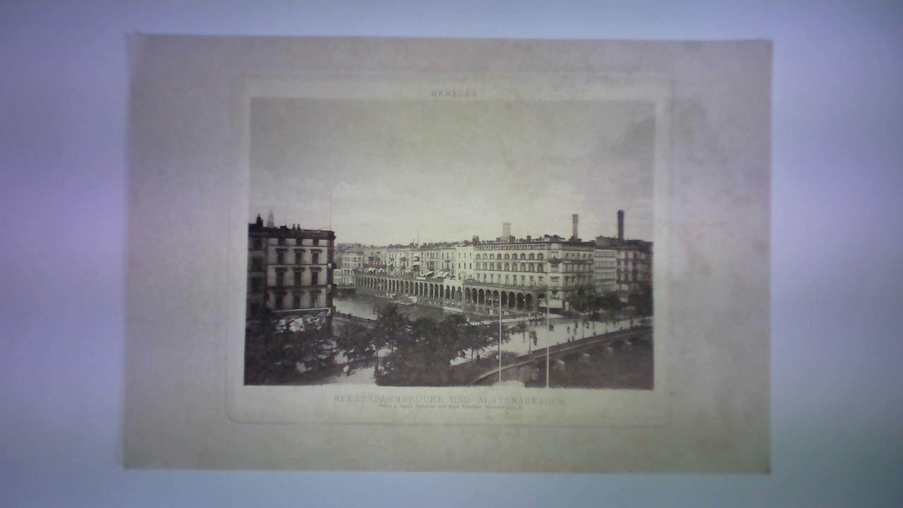 (Hamburg) - Hamburg - Reesendammbrcke und Alsterarkaden. Fototafel
