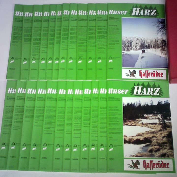 Unser Harz - Zeitschrift fr Heimatgeschichte, Brauchtum und Natur - 51. Jahrgang 2003, Heft Nr. 1 bis 12 / 52. Jahrgang 2004, Heft Nr. 1 bis 12. Zusammen 24 Hefte
