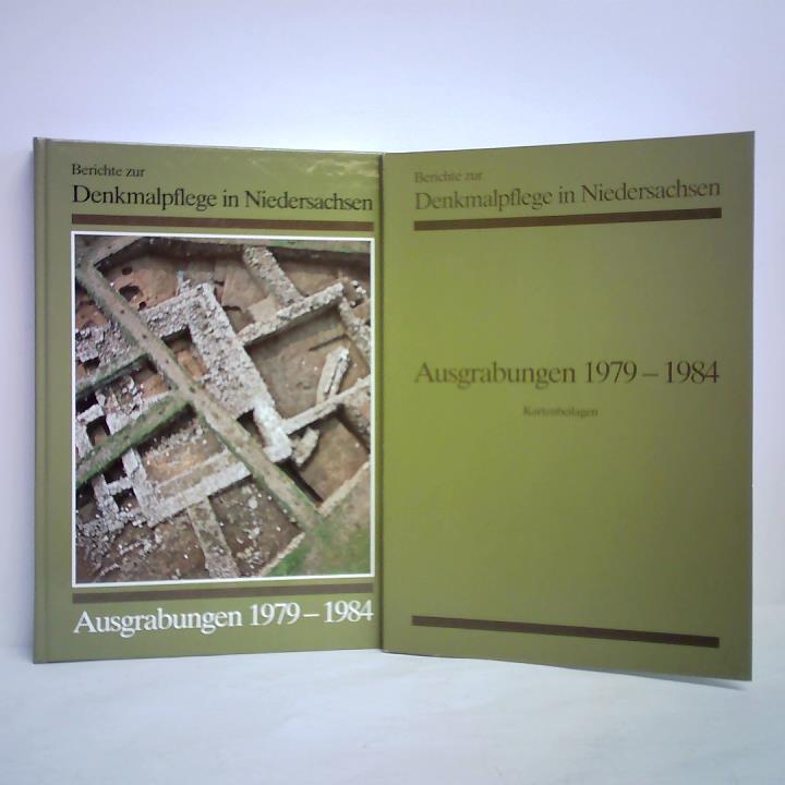 Wilhelmi, Klemens (Hrsg.) - Ausgrabungen in Niedersachsen. Archologische Denkmalpflege 1979 - 1984 / Berichte zur Denkmalpflege in Niedersachsen. Ausgrabungen 1979 - 1984. Kartenbeilagen. Zusammen 1 Band und 1 Mappe