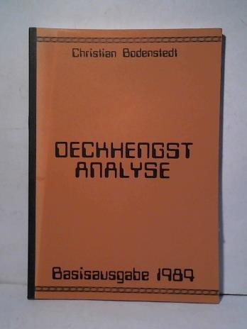 Bodenstedt, Christian - Deckhengst Analyse. Basisausgabe 1989