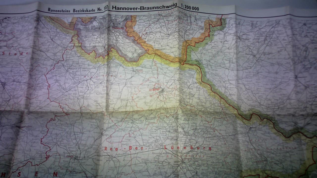 Ravensteins Bezirkskarte - Nr. 102: Hannover - Braunschweig 1:200.000