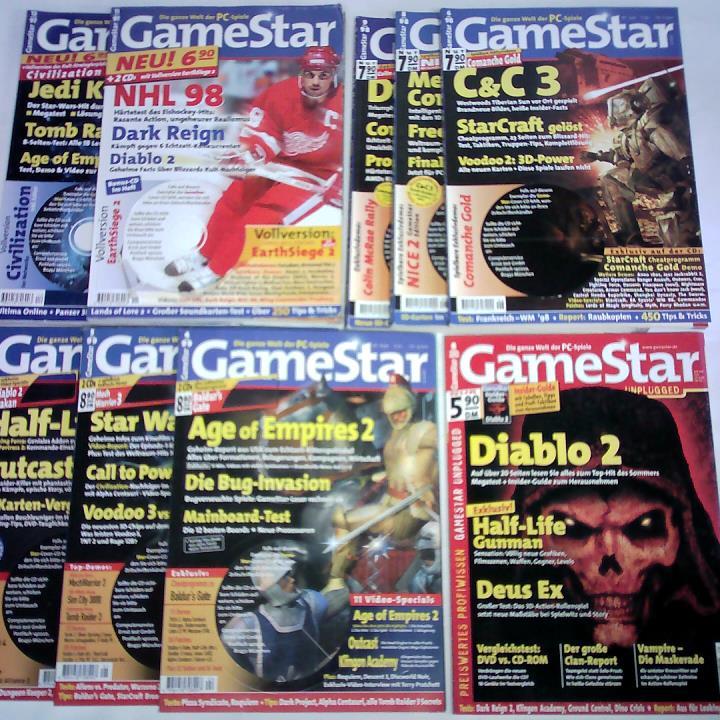 GameStar. Die ganze Welt der PC-Spiele - 9 Hefte aus 1997 - 2000