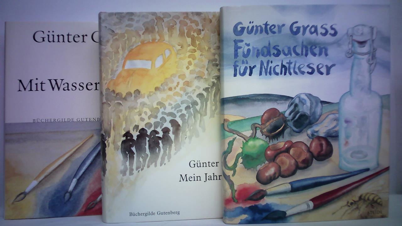 Grass, Gnter - Mit Wasserfarben. Aquarelle / Mein Jahrhundert / Fundsachen fr Nichtleser. Zusammen 3 Bnde