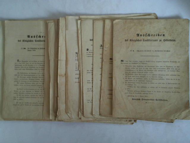 Kniglich Hannoversches Consistorium, Hildesheim (Hrsg.) - Ausschreiben des Kniglichen Consistoriums zu Hildesheim aus 1859 bis 1879. Zusammen 45 Ausschreiben