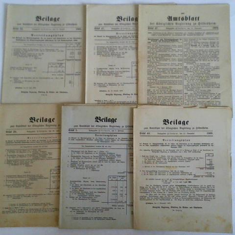 (Knigliche Regierung zu Hildesheim) - Beilage zum Amtsblatt der Kniglichen Regierung zu Hildesheim aus 1909 bis 1912. 4 Ausgaben