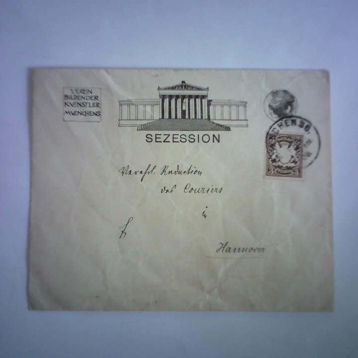 (Verein Bildender Kuenstler Muenchens) - Sezession. Gelaufenes Briefkuvert (1896)