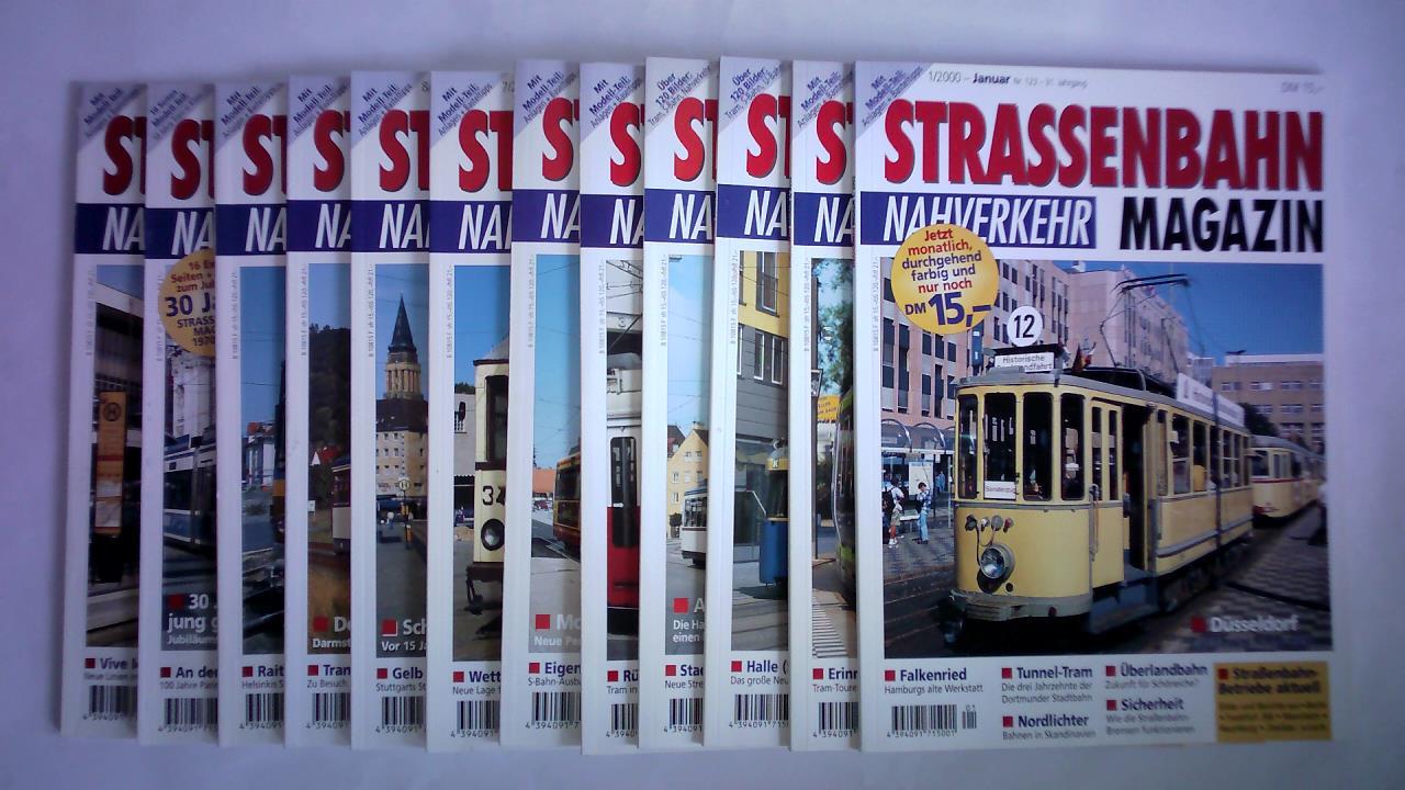 Strassenbahn-Magazin Nahverkehr - 31. Jahrgang 2000, Heft 1 bis 12 (Nr. 123 - 134). Zusammen 12 Hefte