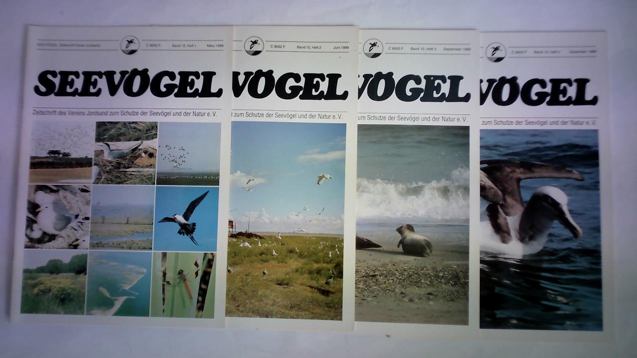 Seevgel - Zeitschrift des Vereins Jordsand zum Schutze der Seevgel und der Natur e. V. Hamburg - Band 10, Heft 1, 2, 3 und 4/1989. Zusammen 4 Hefte