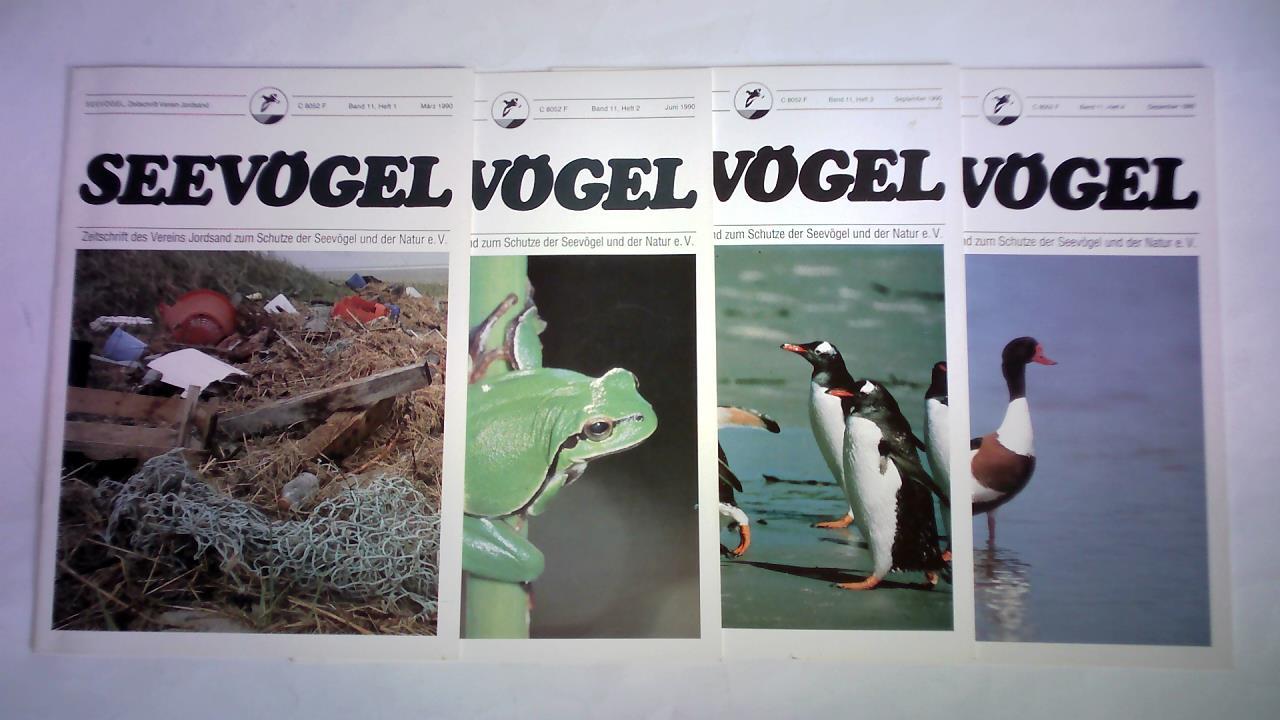 Seevgel - Zeitschrift des Vereins Jordsand zum Schutze der Seevgel und der Natur e. V. Hamburg - Band 11, Heft 1, 2, 3 und 4/1990. Zusammen 4 Hefte
