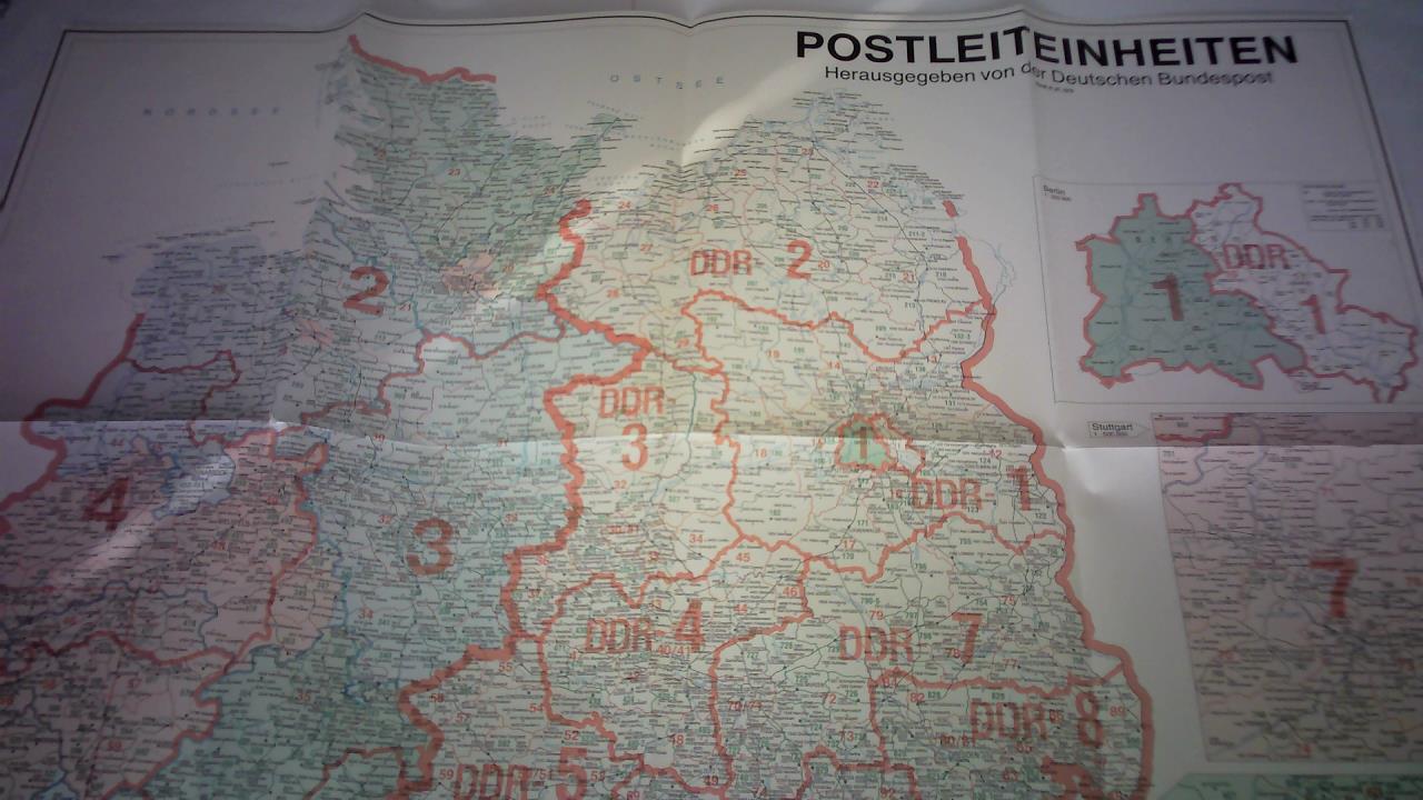 Deutsche Bundespost (Hrsg.) - Postleiteinheiten - Karte im Mastab 1:1.000.000, Stand: 01. 01. 1979