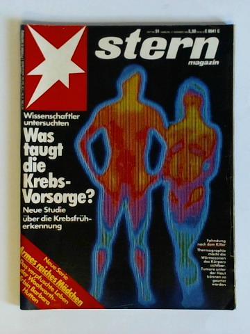Stern Magazin - Heft Nr. 51 vom 15. Dezember 1983: Wissenschaftler untersuchten - Was taugt die Krebsvorsorge? Neue Studie ber die Krebsfrherkennung