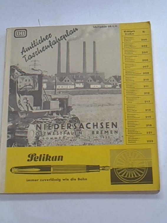 Amtlicher Taschenfahrplan, Niedersachsen, Ostwestfalen, Bremen, Sommer 31.5-3.10.59