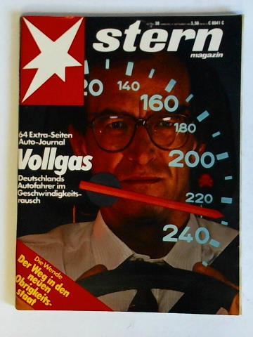 Stern Magazin - Heft Nr. 38 vom 15. September 1983: Vollgas - Deutschlands Autofahrer im Geschwindigkeitsrausch