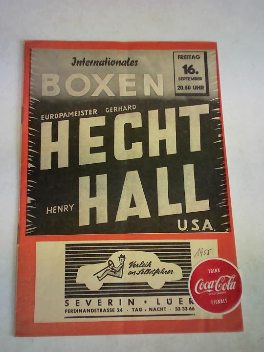 Freitag 16. September 1955. Europameister Gerhard Hecht gegen Henry Hall