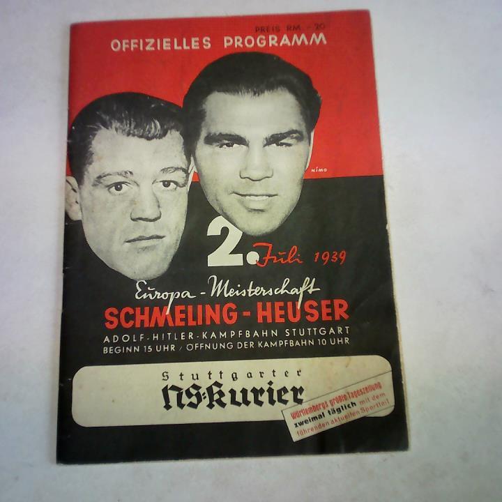 Hauptkampf Max Schmeling gegen Adolf Heuser, Adolf-Hitler-Kampfbahn Stuttgart, 2. Juli 1939