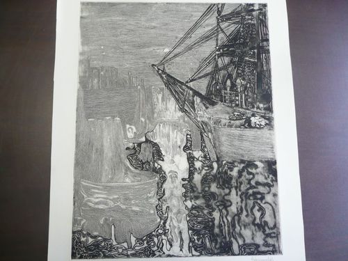 Grunwaldt, Herbert (*1928 Bunzlau) - Shanty: Shannondoah - Radierung!!!