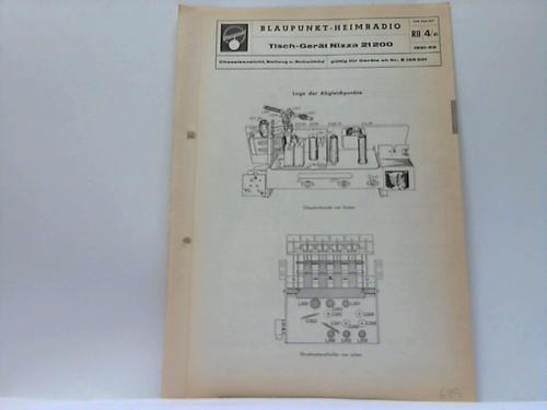 Blaupunkt-Heimradio - Tisch-Gert Nizza 21200, 1961-62, Chassisansicht, Seilzug und Schaltbild, gltig fr Gerte ab Nr. E 135 001, Quart