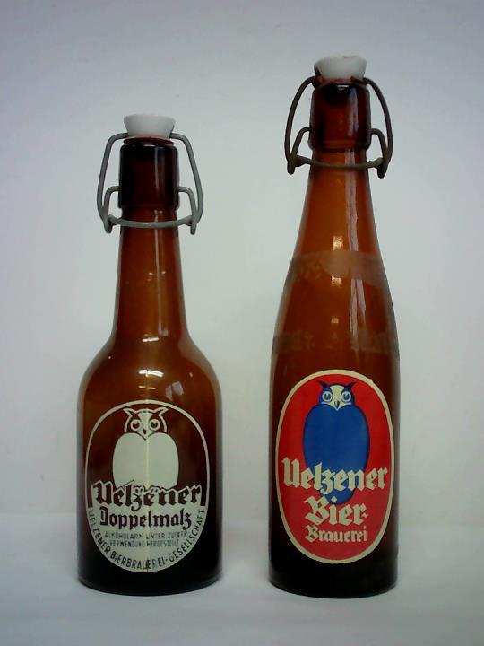 Uelzener Bierbrauerei-Gesellschaft, Uelzen (Hrsg.) - 2 alte Bierflaschen bzw. Bgelflaschen