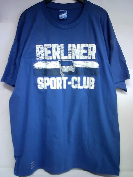 Hertha BSC - T-Shirt, blau mit weiem Aufdruck Berliner Sport-Club sowie Hertha BSC-Logo, (Konfektionsgre 2XL)