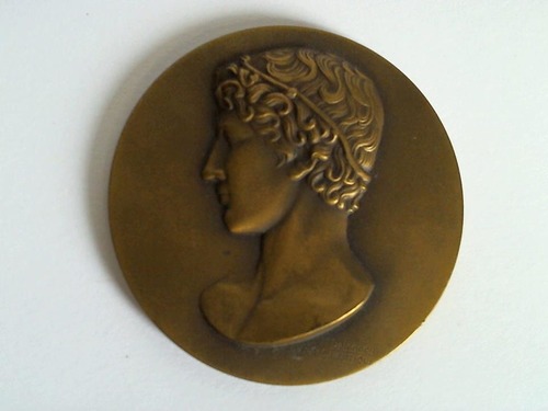 (Minister fr Jugend und Sport, Schweiz) - Sportmedaille aus Bronze: Jeunesse et Sports. Offert par le Ministre / Portrt-Relief eines Antiken Sportlers