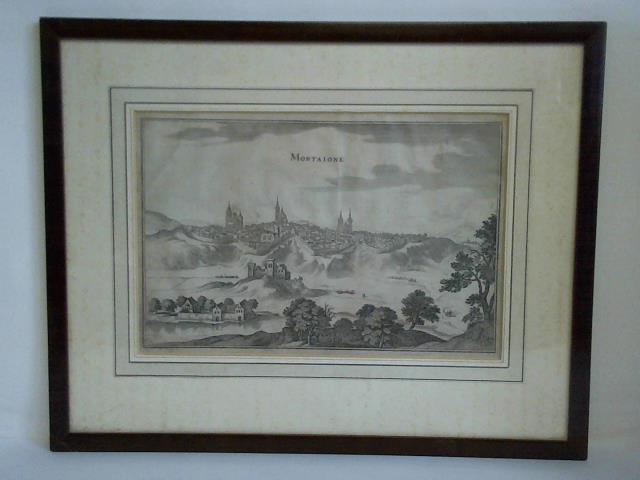 (Mortagne-Au-Perche/Orne - Frankreich) - Mortaigne - Gesamtansicht im Kupferstich
