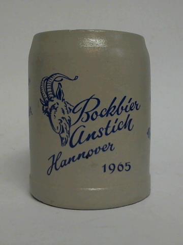 (Bierkrug / Tonkrug / Steinkrug) - Bockbier Anstich Hannover 1965 - Wlfeler, Lindener, Gilde, Kaiser, Herrenhuser