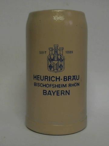 (Bierkrug / Tonkrug / Steinkrug) - Heurich-Bru Bischofsheim/Rhn Bayern. Seit 1889