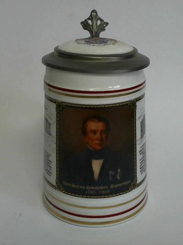(Bierkrug / Tonkrug / Steinkrug) - Brauerei Zoller-Hof Jahreskrug 1990 - Frst Karl von Hohenzollern, Sigmaringen 1785 - 1853