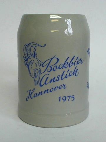 (Bierkrug / Tonkrug / Steinkrug) - Bockbier Anstich Hannover 1975 - Lindener Gilde, Kaiser, Herrenhuser, Wlfeler