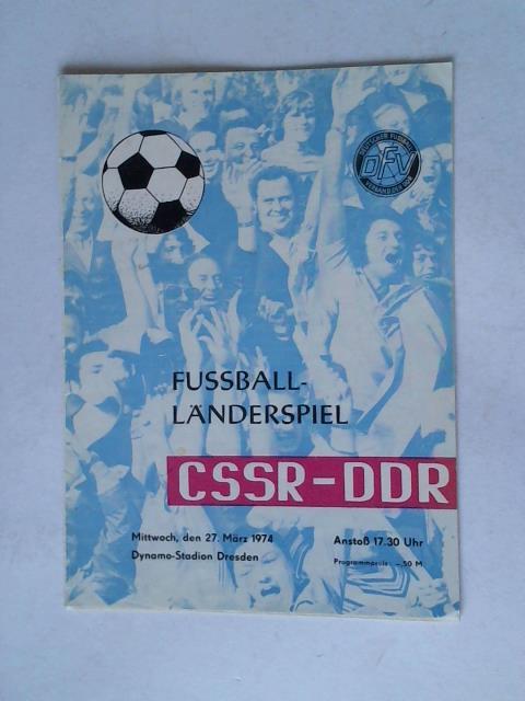 DFV - Deutsche Fussballverband der DDR - Programm fr das Lnder-Fuballspiel CSSR - DDR, vom Mittwoch, den 27. Mrz 1974