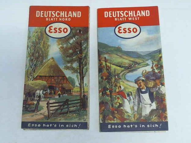 Esso Bildkarte - Deutschland Blatt Nord/Deutschland Blatt West. 2 Karten