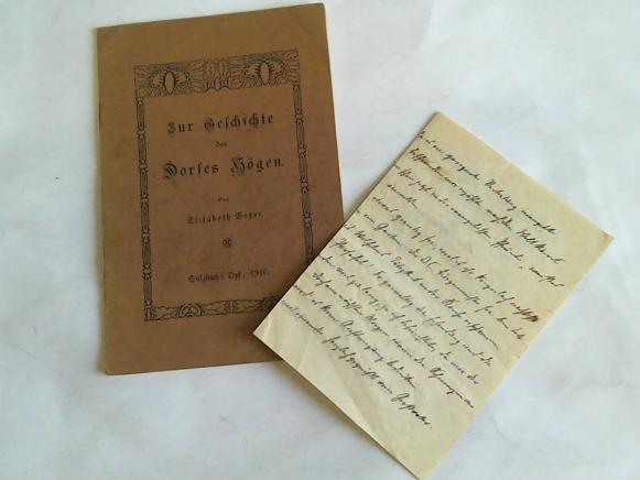 Hgen/Sulzbach - Geyer, Elisabeth - Zur Geschichte des Dorfes Hgen