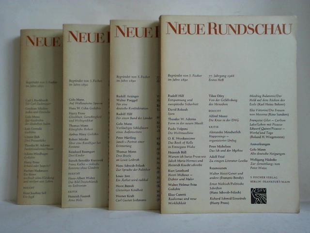 Neue Rundschau - 77. Jahrgang 1966, Erstes bis Viertes Heft. Zusammen 4 Hefte