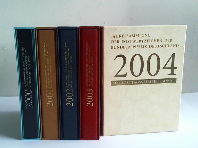 Deutsche Post - Jahressammlung der Postwertzeichen der Bundesrepublik Deutschland 2000/2001/2002/2003/2004. Mit Ersttagsstempel Bonn. 5 Bnde