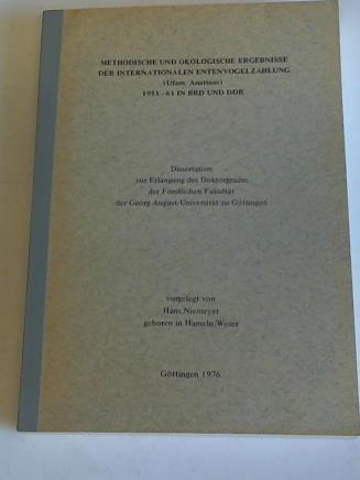 Niemeyer, Hans - Methodische und kologische Ergebnisse der internationalen Entenvogelzhlung (Ufam. Anatinae) 1951-61 in BRD und DDR