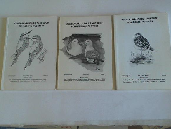 Vogelkundliches Tagebuch Schleswig-Holstein - Jahrgang 10 1982 Heft 1-3, Jahrgang 11 1983, Heft 1 und 2 in 3 Bchern