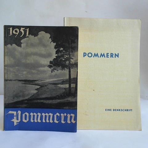 Pommerschen Landsmannschaft, Kulturabteilung (Hrsg.) - Pommern 1951. Ein Haus- und Jahrbuch/ Pommern. Eine Denkschrift. 2 Hefte
