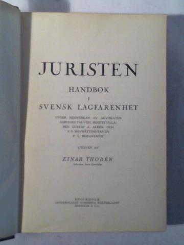 Thoren, Einar - Juristen Handbok I Svensk Lagfarenhet