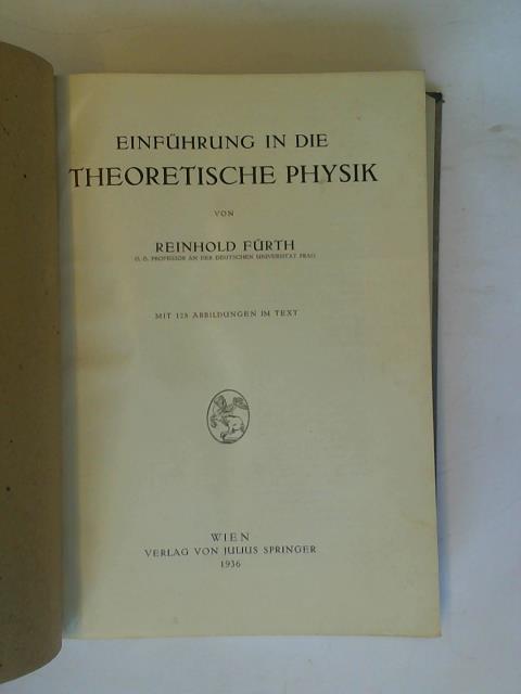 Frth, Reinhold - Einfhrung in die theoretische Physik